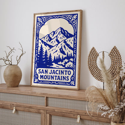 San Jacinto Mountains Blue Travel Poster