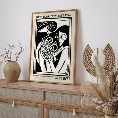 Jazz Festival 1971 in NYC Wall Art Print