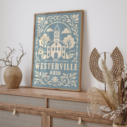 Westerville Ohio Travel Poster