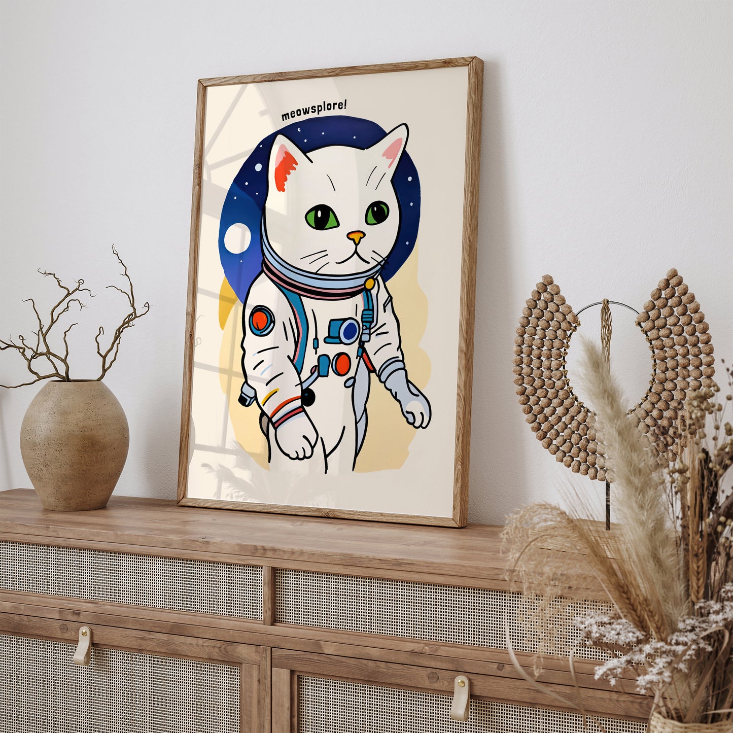 Cute Cat Space Explorer Art Print