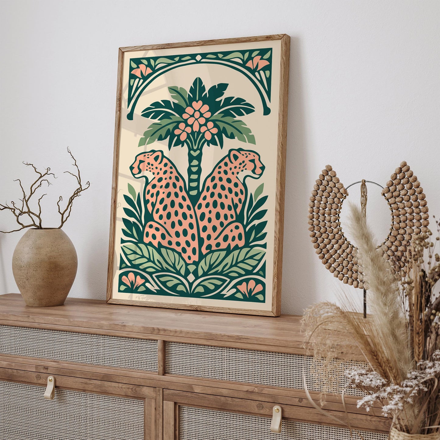 Jungle Bohemian Cheetah Wall Art Print