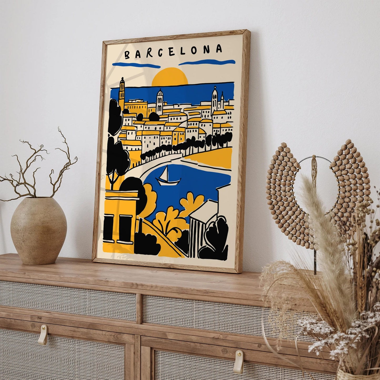 Barcelona Cityscape Landscape Poster