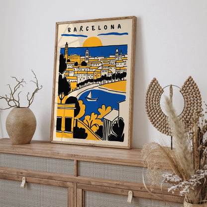 Barcelona Cityscape Landscape Poster