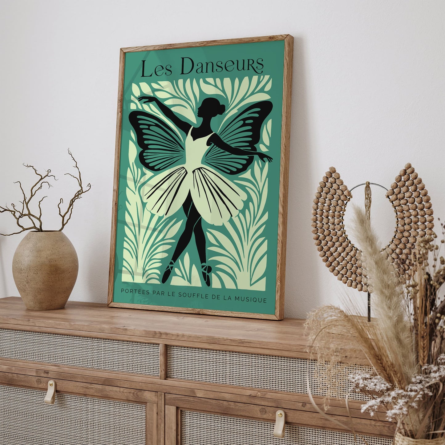 Les Danseurs French Green Ballet Poster