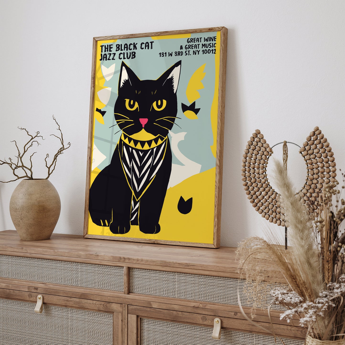 The Black Cat Jazz Club Retro NYC Poster