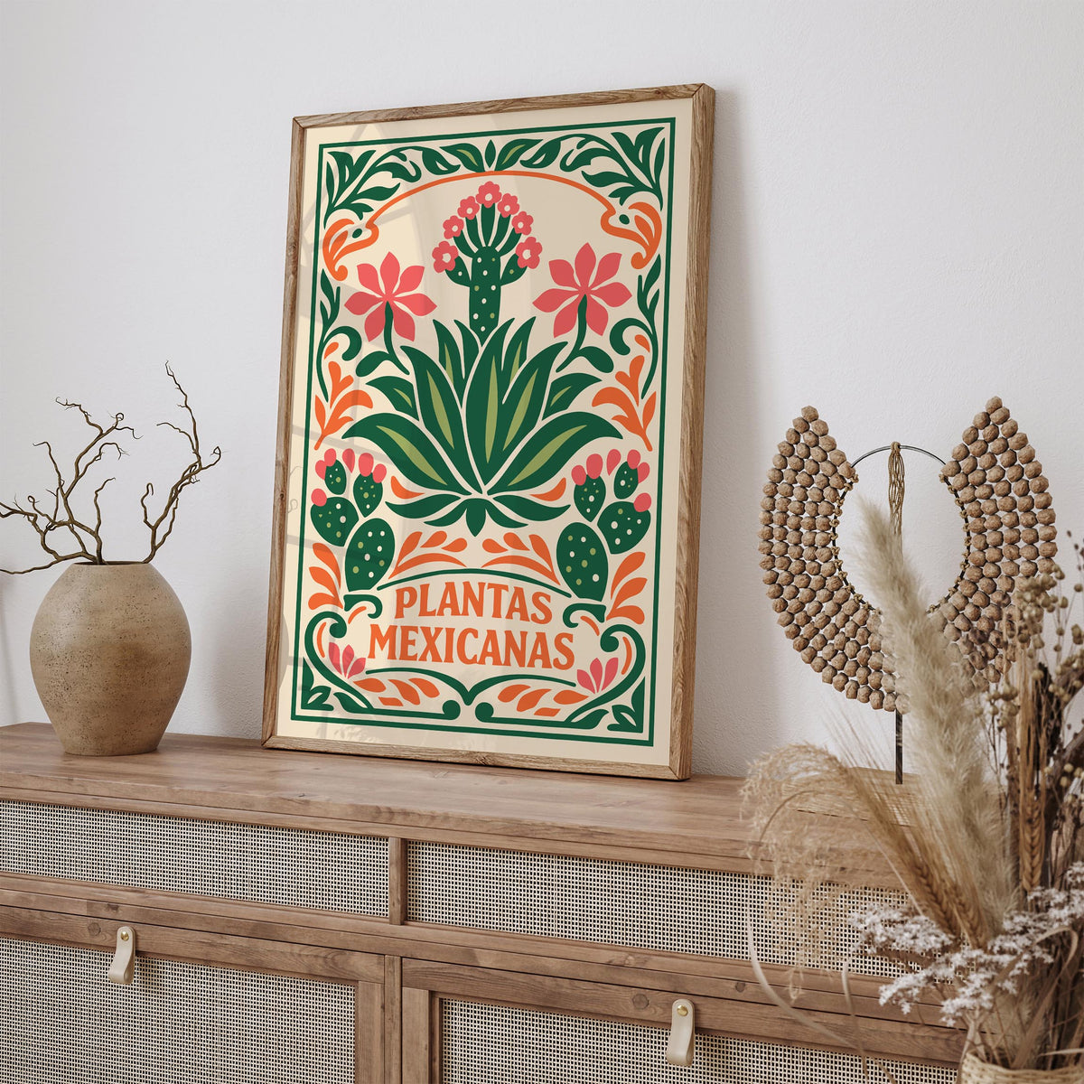 Colorful Mexican Plants Poster