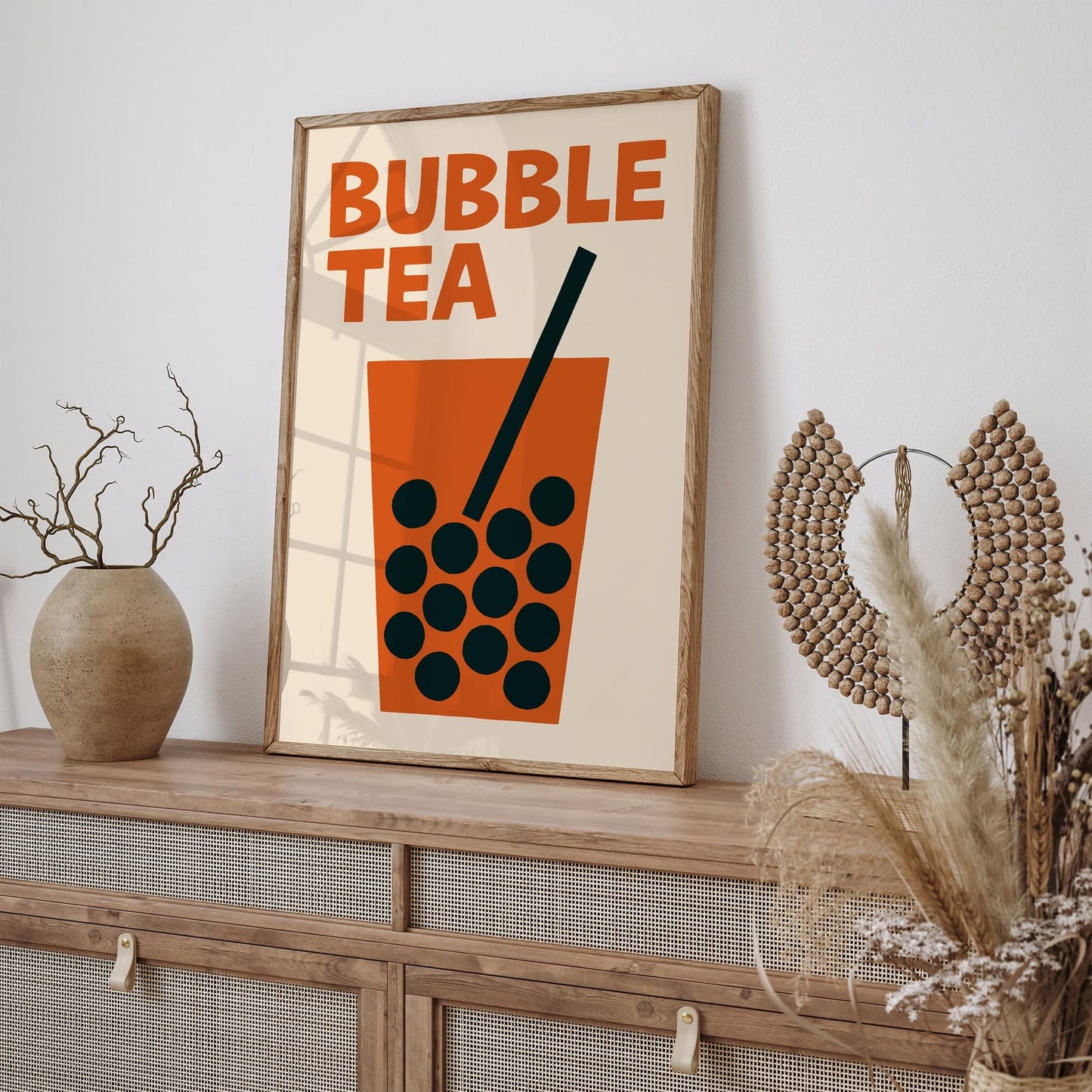 Bubble Tea Poster - Retro Minimalist Kitchen Print