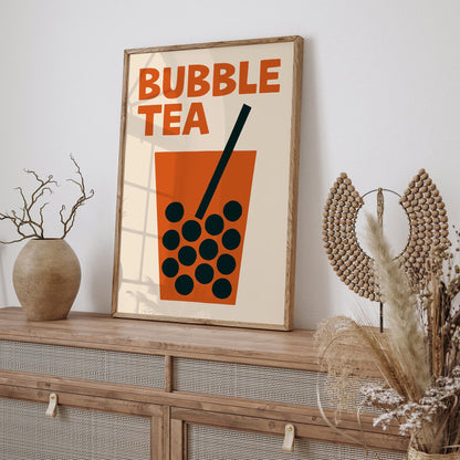 Bubble Tea Poster - Retro Minimalist Kitchen Print