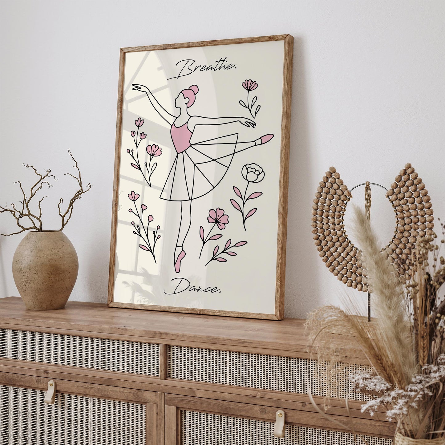 Breathe. Dance. Poster - Minimalist Line Art Print