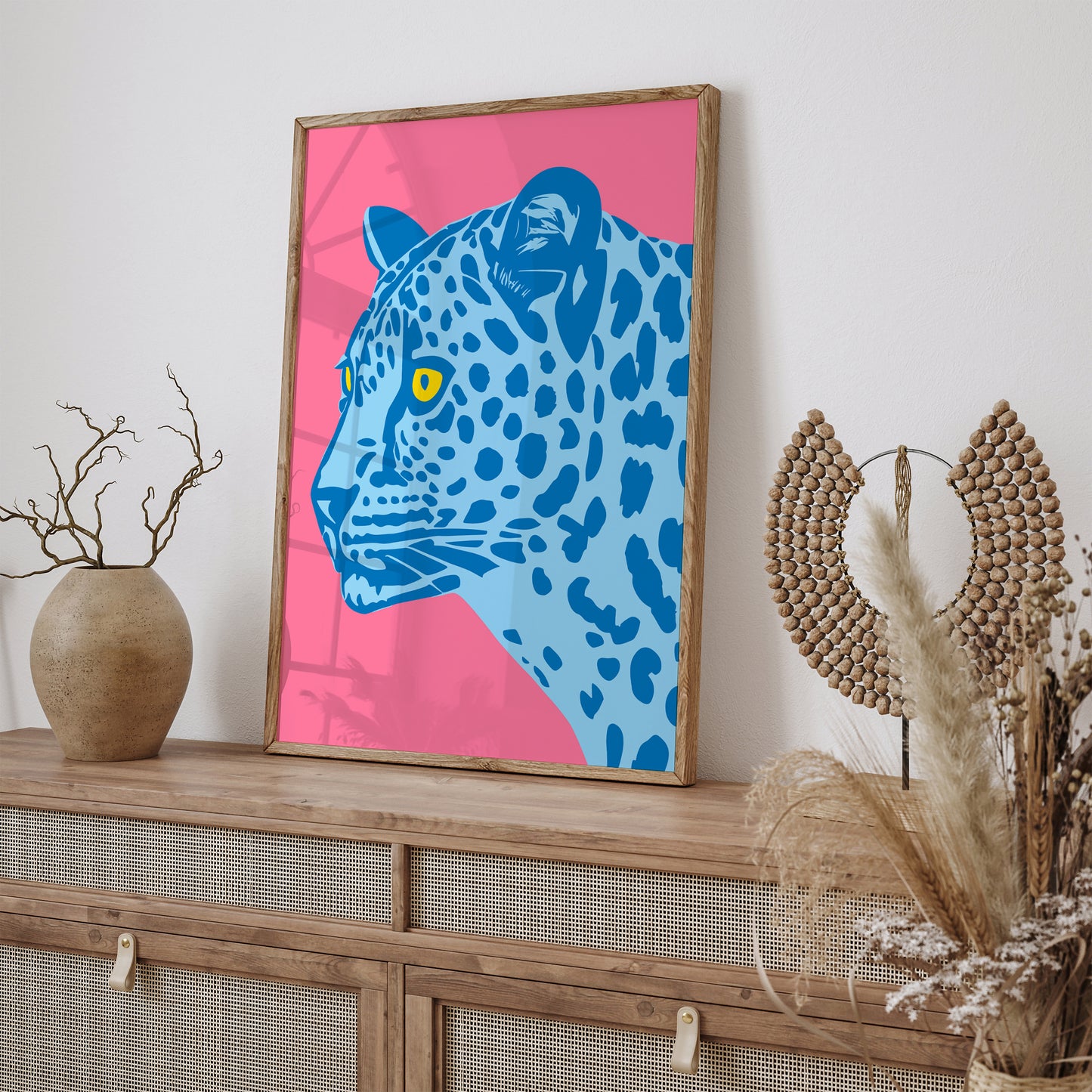 Blue Panther Artistic Wall Art Print