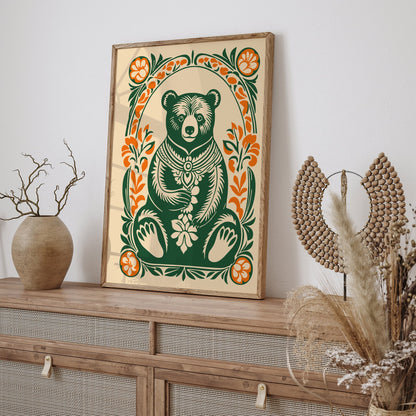 Green Teddy Bear Green Animal Poster