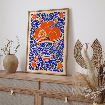 Orange Fruit Bowl Poster