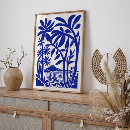 Blue Tropical Wall Art – Landscape Nature Print