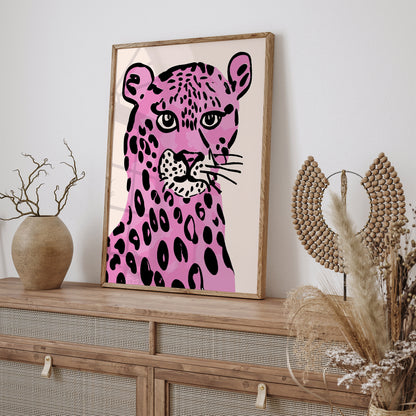 Pink Panther Cute Wall Art Print