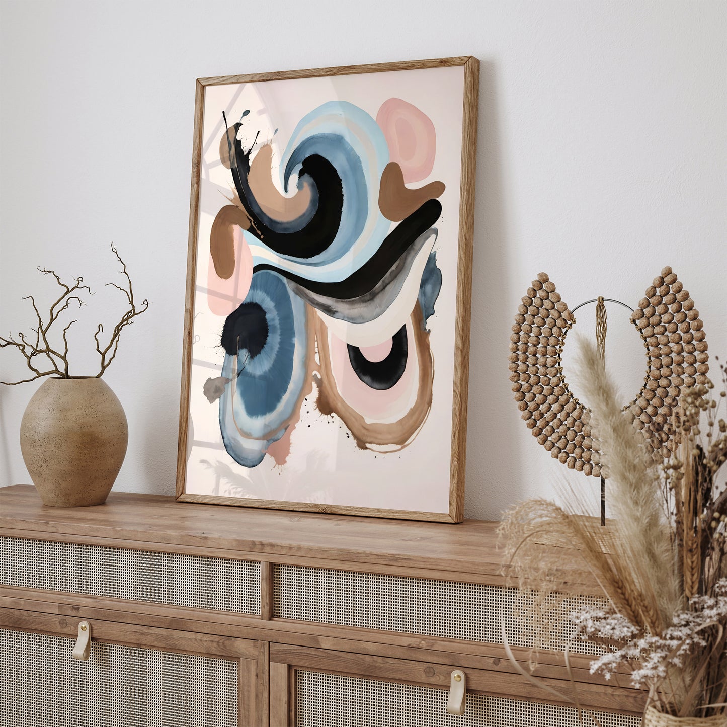 Neutral Abstract Office Art Print