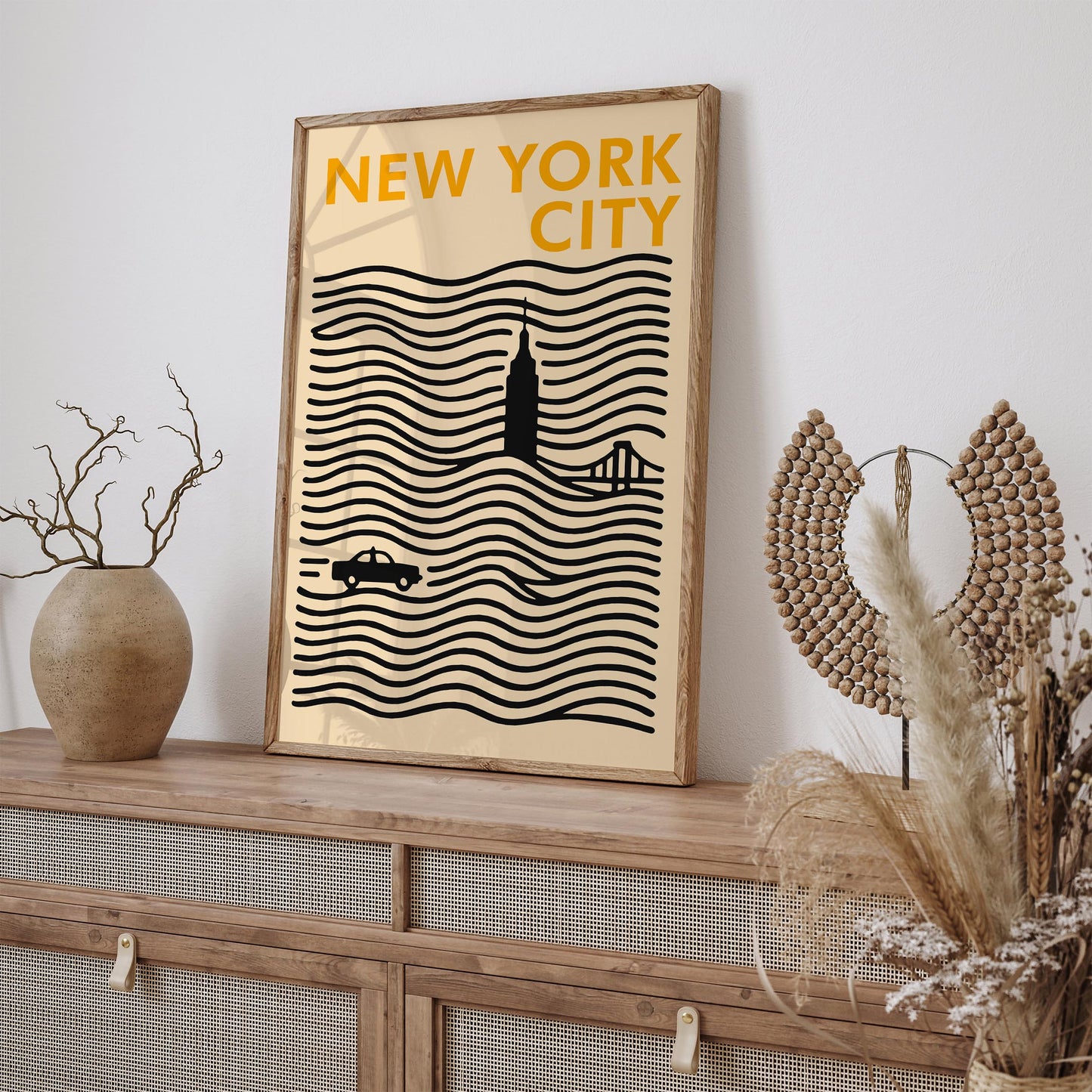 Modern New York City Poster - Minimalist Travel Print