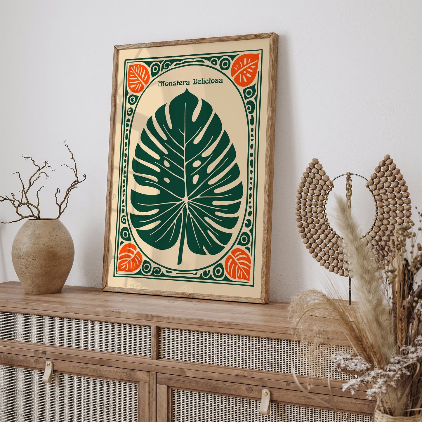 Monstera Deliciosa Bohemian Art Print