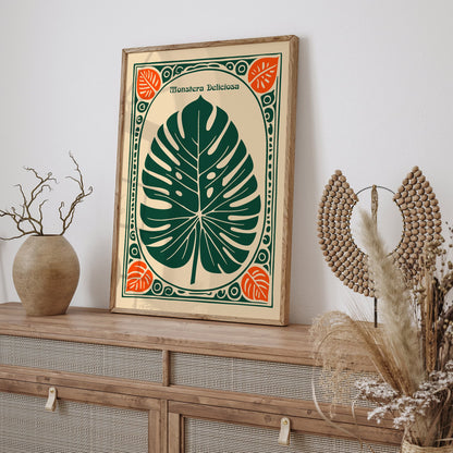 Monstera Deliciosa Bohemian Art Print