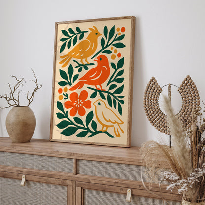 Country House Birds Poster