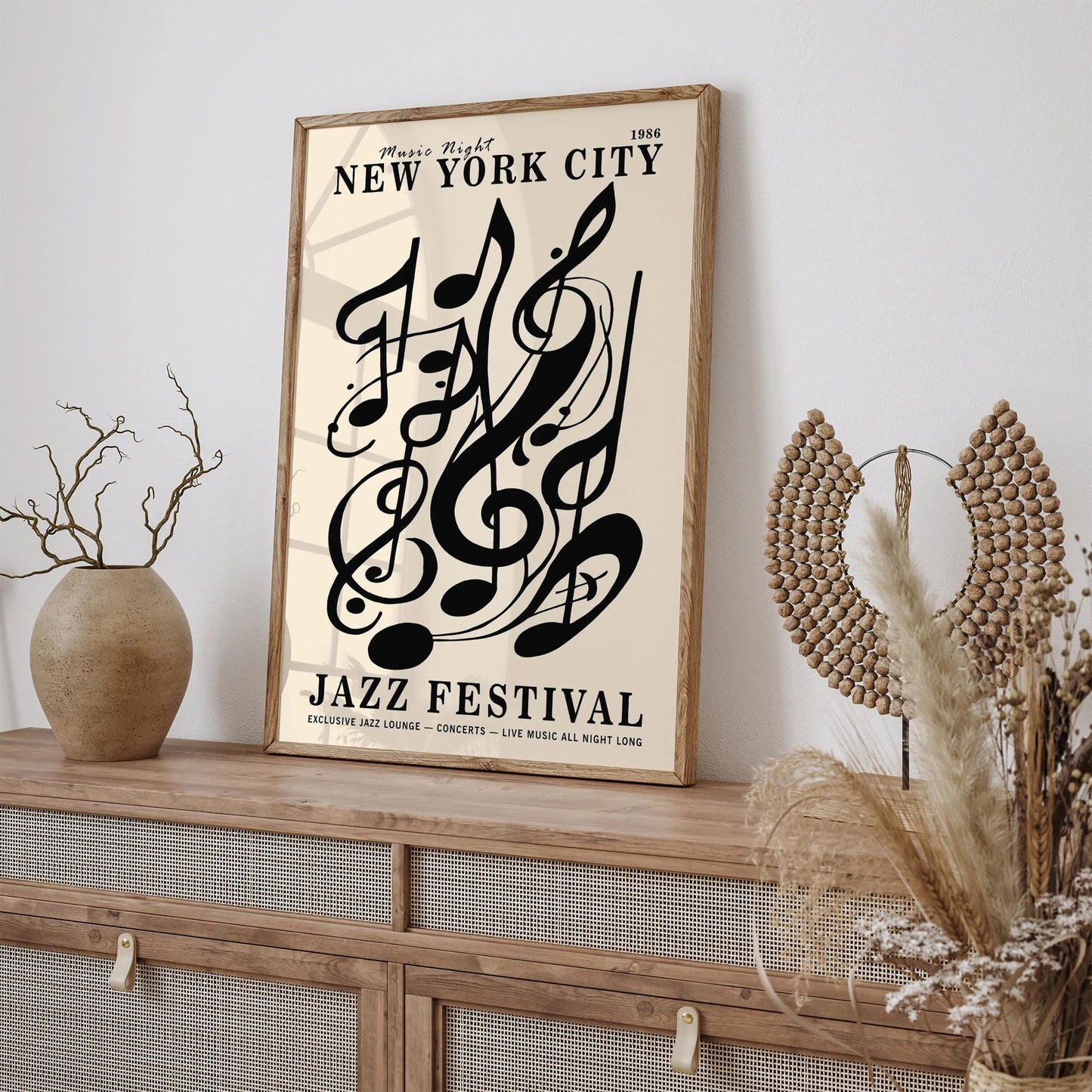 Jazz Festival NYC Poster – Music Night Vintage Wall Art