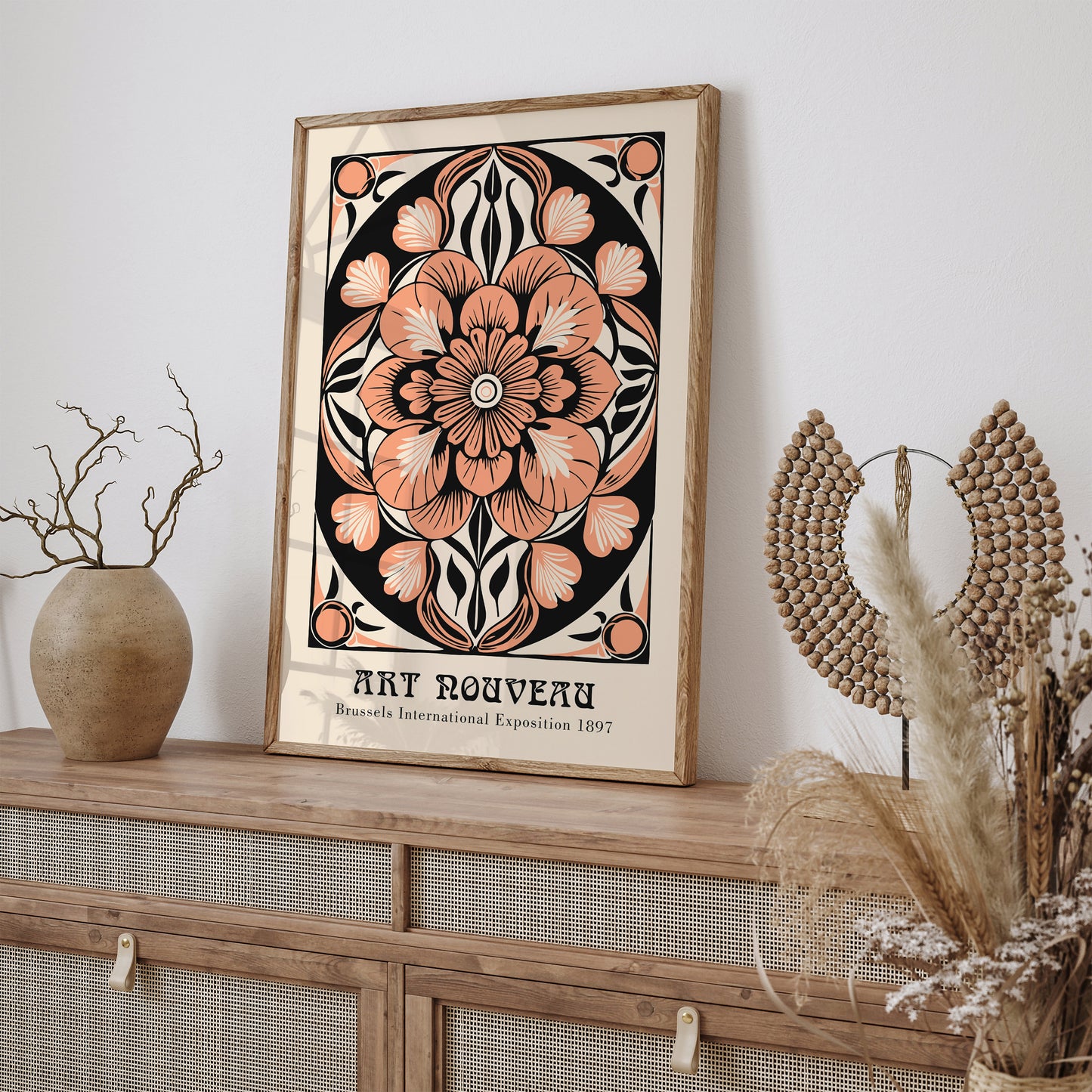 Art Nouveau Peach Fuzz Wall Art