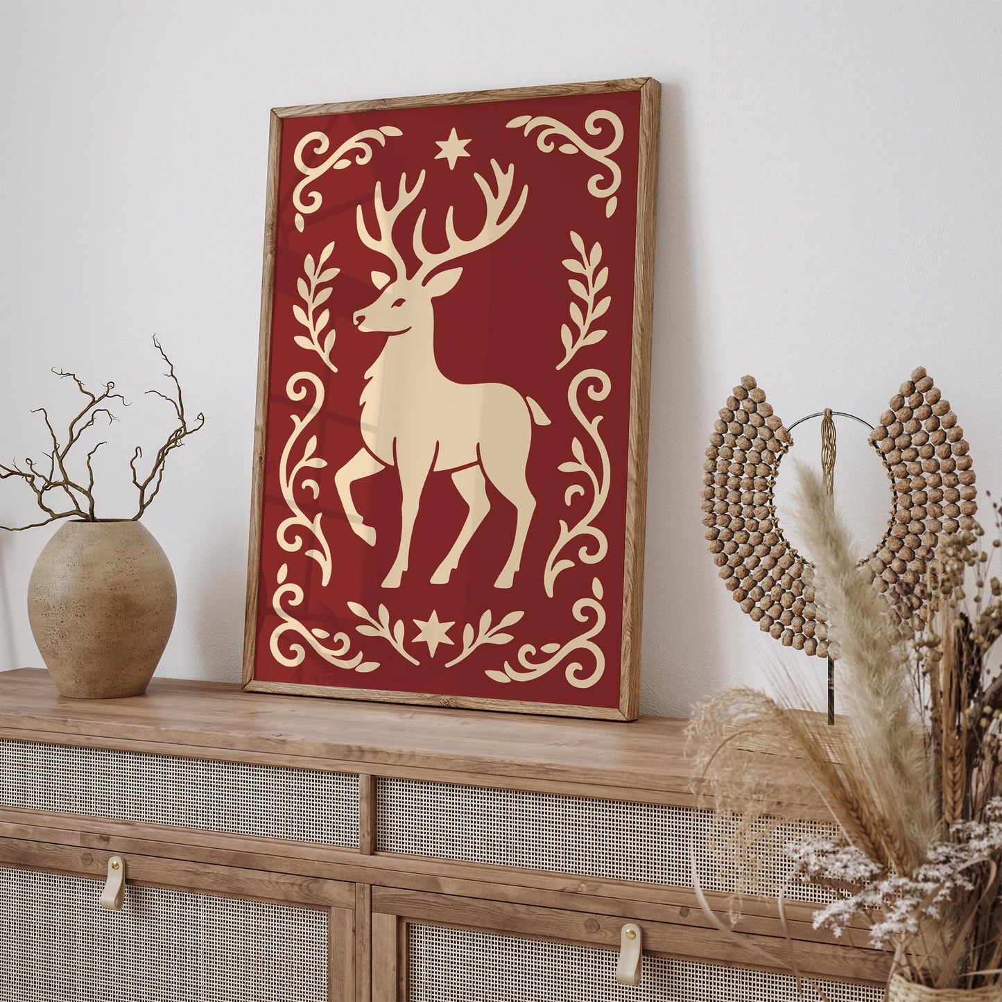 Reindeer Poster, Christmas Style Home Decor