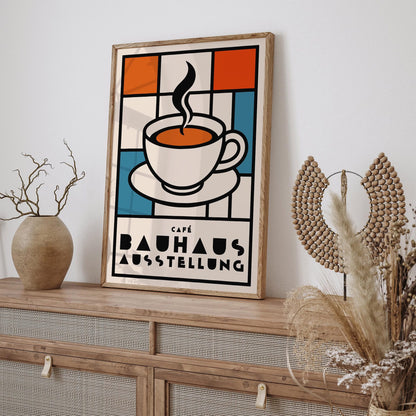 Bauhaus Cafe Ausstellung Retro Poster