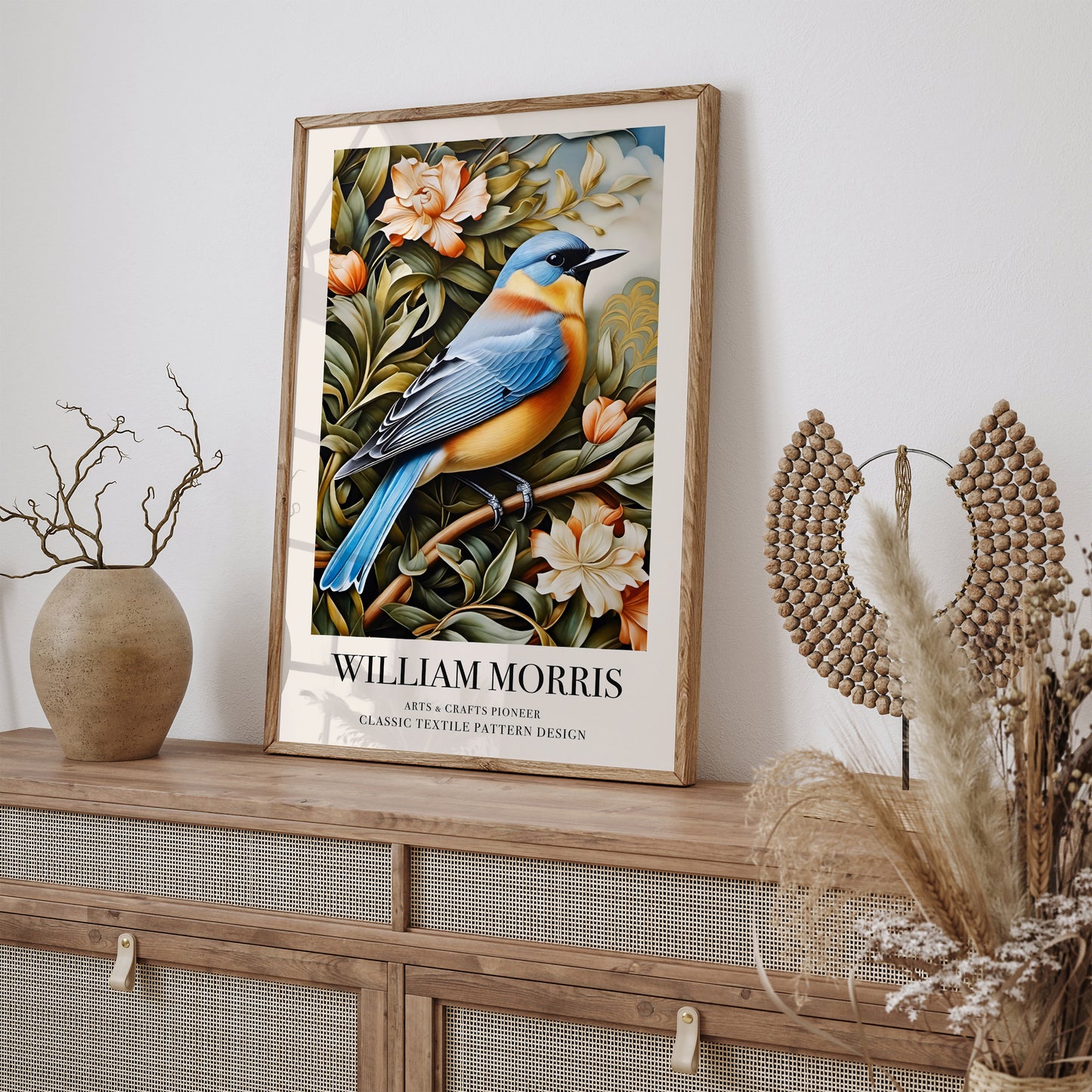 William Morris Garden Bird Poster: 18th Century Botanical Art