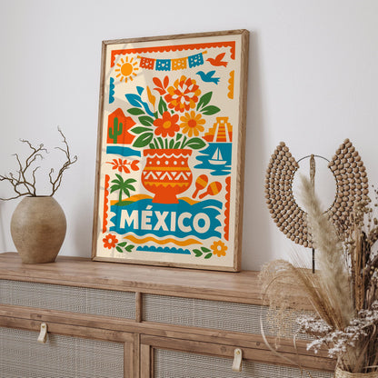 Mexico Colorful Travel Poster