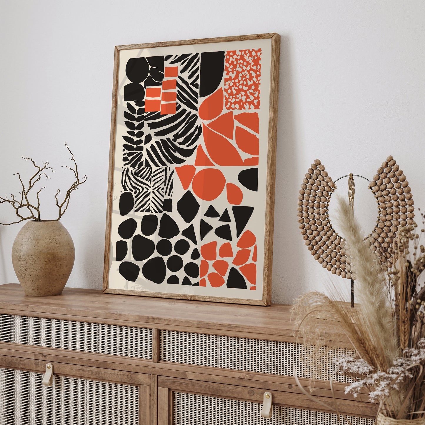 Mid Century Modern Abstract Cut Outs Print