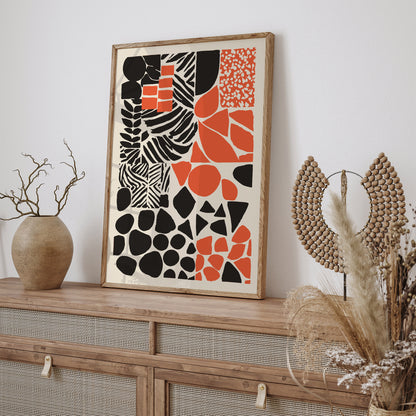 Mid Century Modern Abstract Cut Outs Print