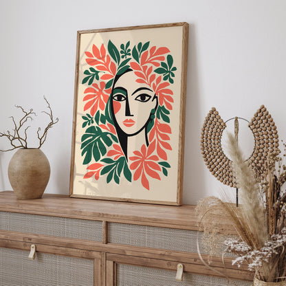 Girl in the Jungle Poster – Tropical Nature Wall Art Print