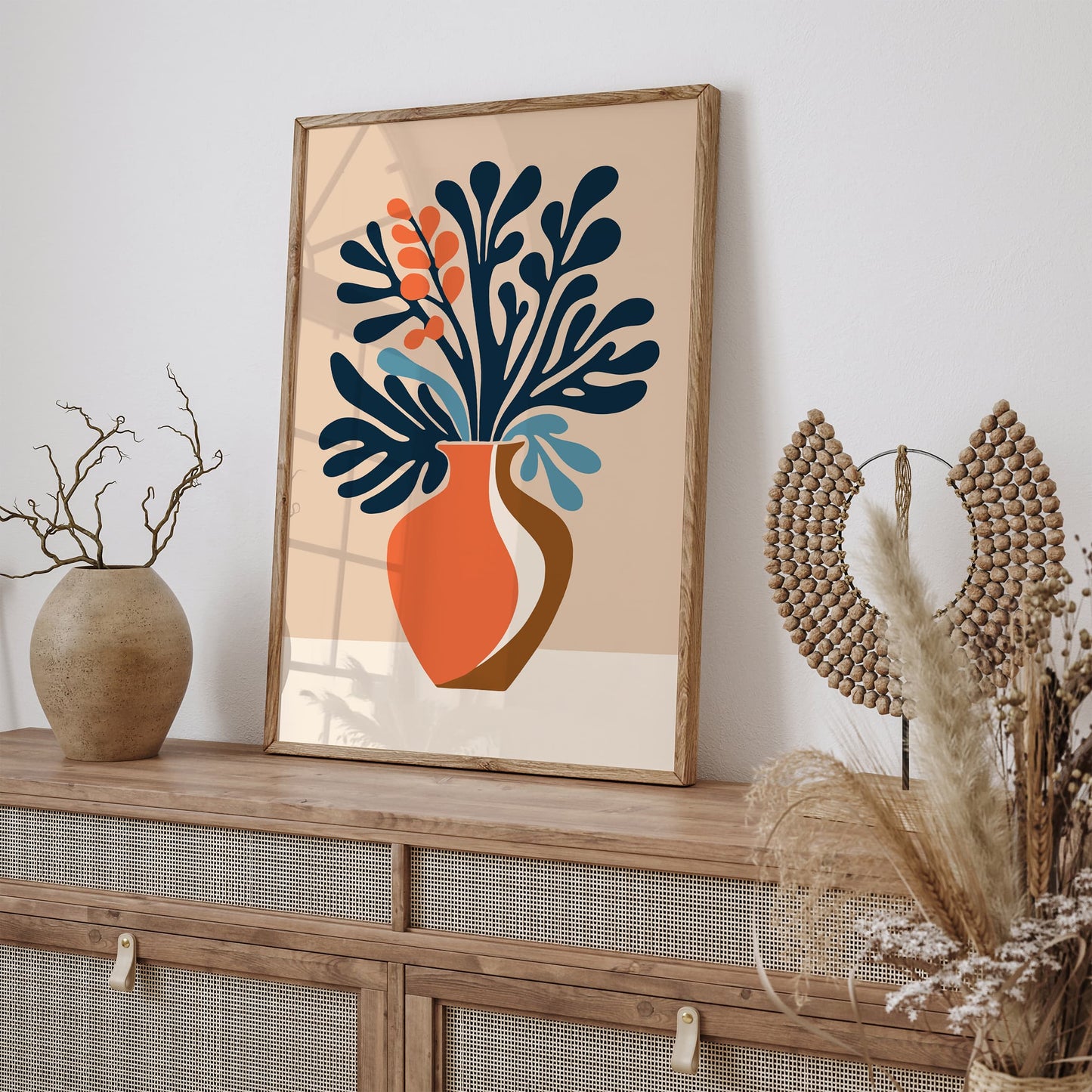 Bohemian Floral Wall Art - Matisse Inspired Print