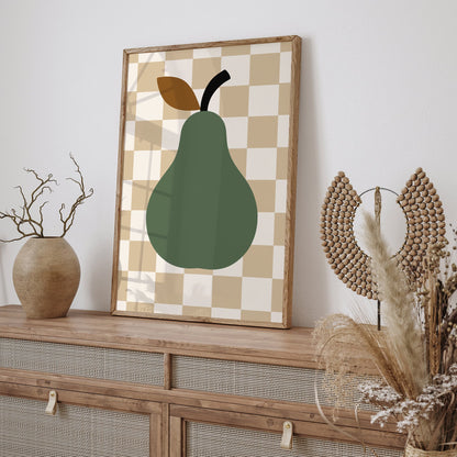 Green Pear Fruit Poster – Scandinavian Style Wall Art