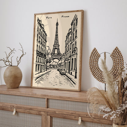 Paris France Cityscape Travel Poster