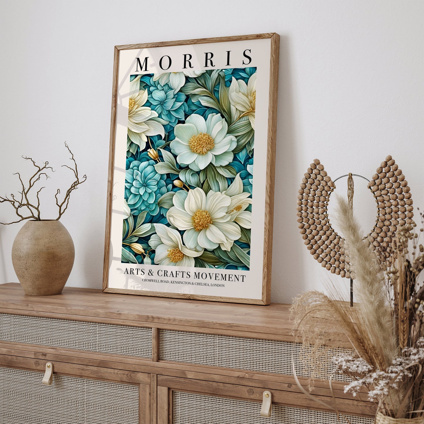 Eclectic Mint Floral William Morris Poster