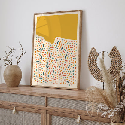 Mid Century Modern Abstract Poster - Retro Colorful Wall Art