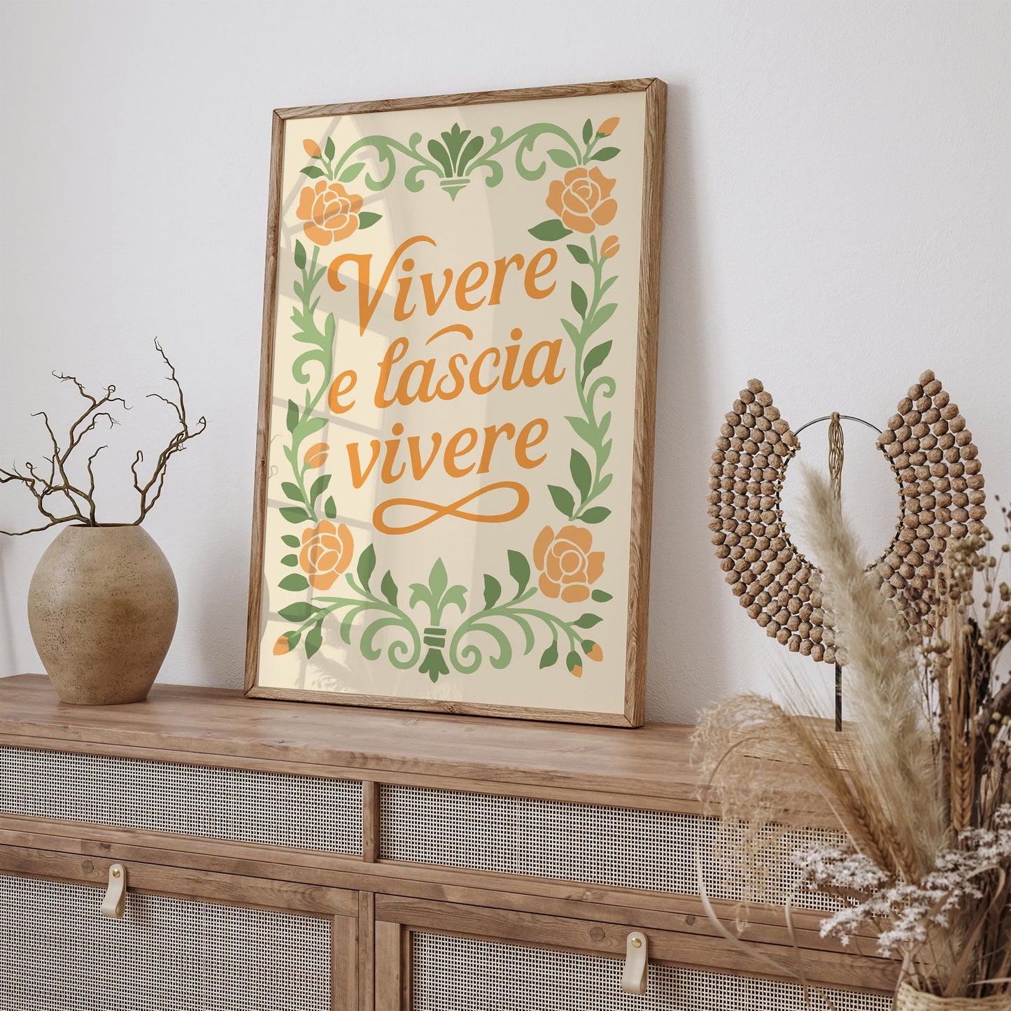 Vivere e Lasciare Vivere - Italian Quote Poster