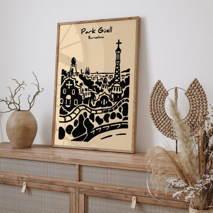 Park Guel Barcelona Travel Poster
