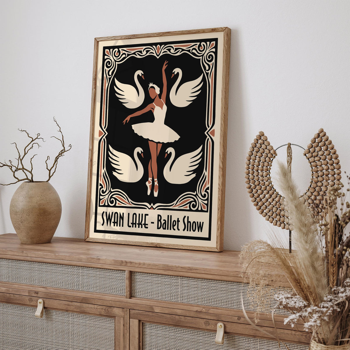 Swan Lake Ballet Art Nouveau Poster