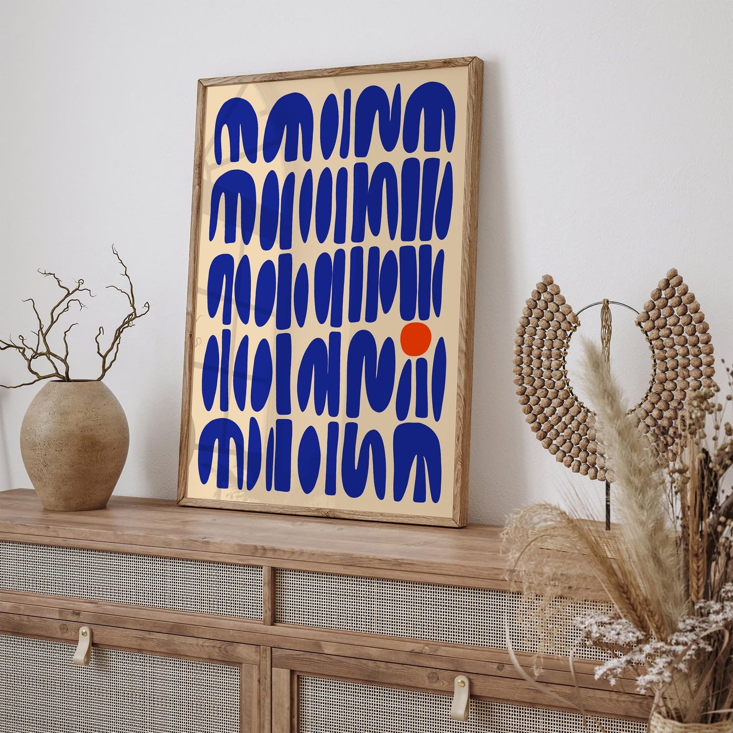 Abstract Blue Modern Cut Outs Art Print 2025