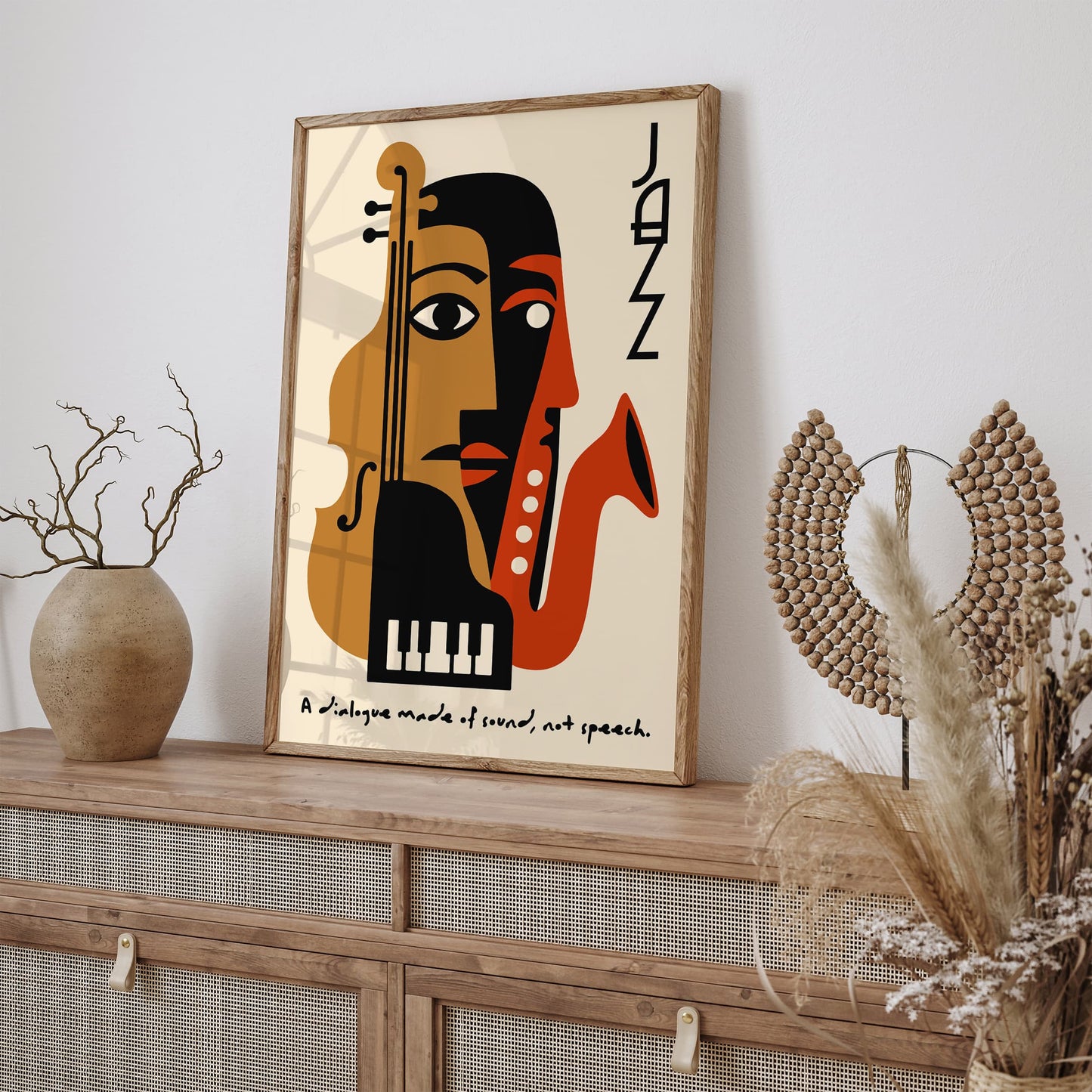 Jazz Music Poster - Cubist Abstract Wall Art