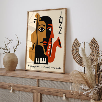 Jazz Music Poster - Cubist Abstract Wall Art