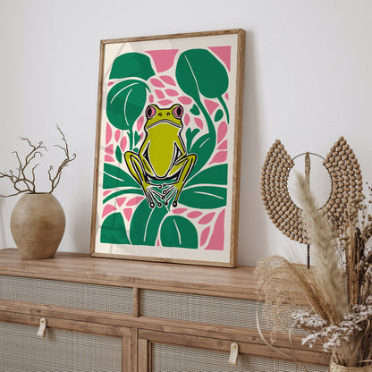 Cute Frog Print - Frog Pond Preserve Art