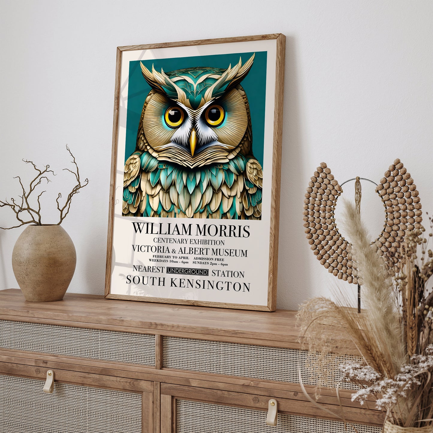 William Morris Victorian Owl Wall Art