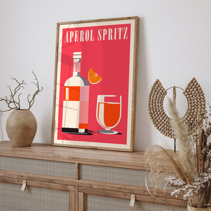 Aperol Spritz Drink Minimal Poster