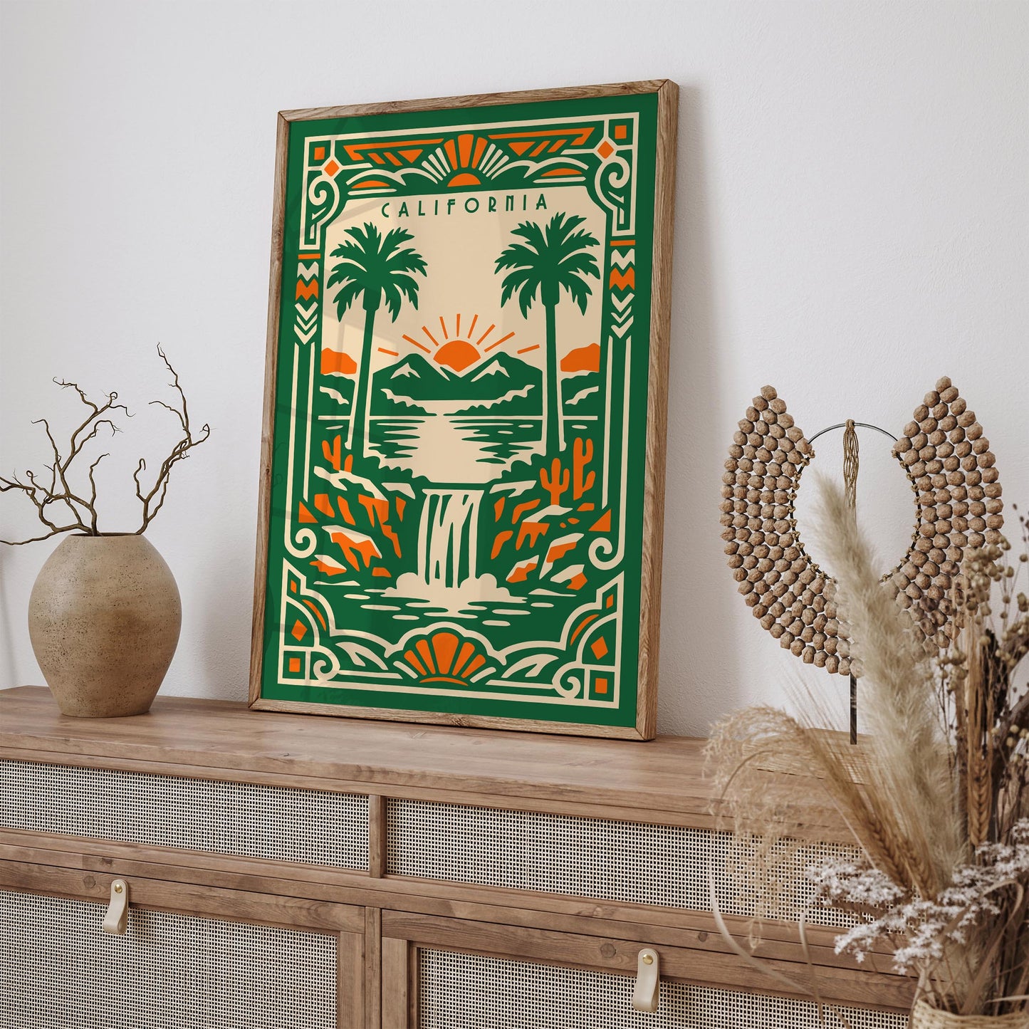 California Green Landscape Poster Print
