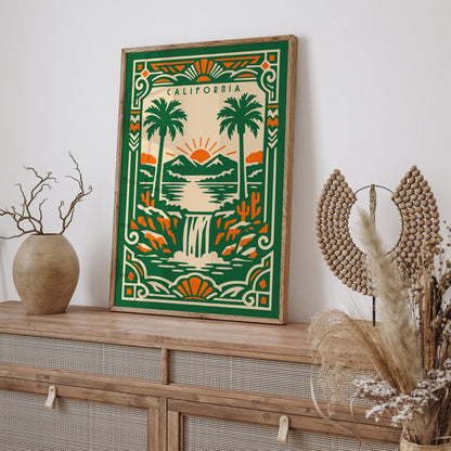 California Green Landscape Poster Print