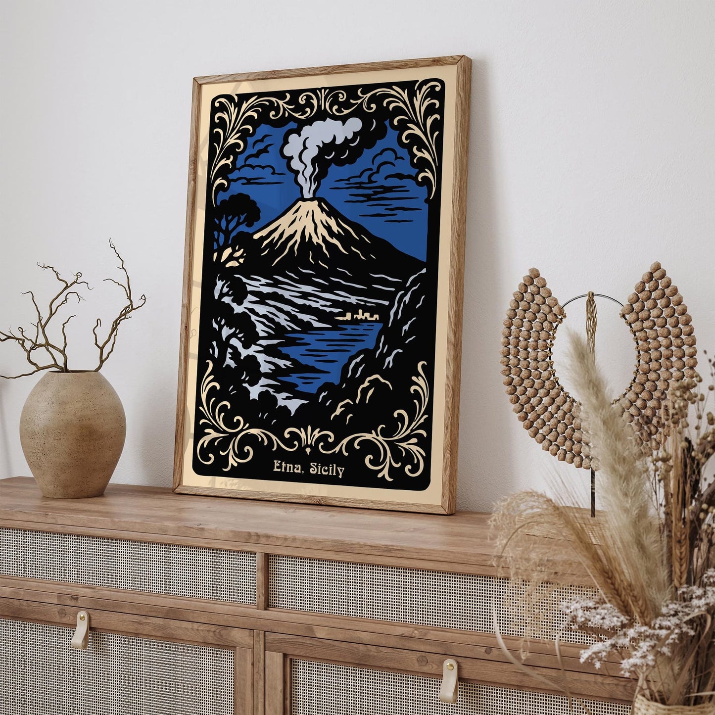 Etna Sicily Poster - Rococo Style Art Print 2025