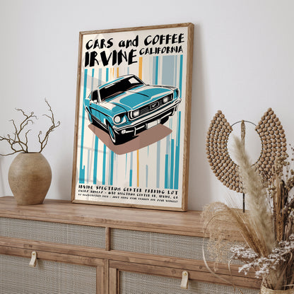 Cars and Coffee Retro Poster